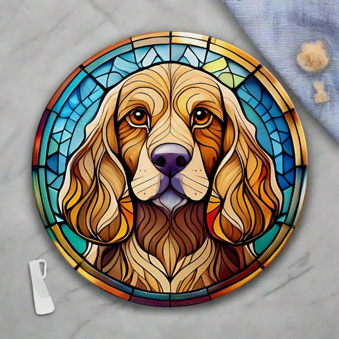 Cocker Spaniel Golden Glass Suncatcher Worktop Saver
